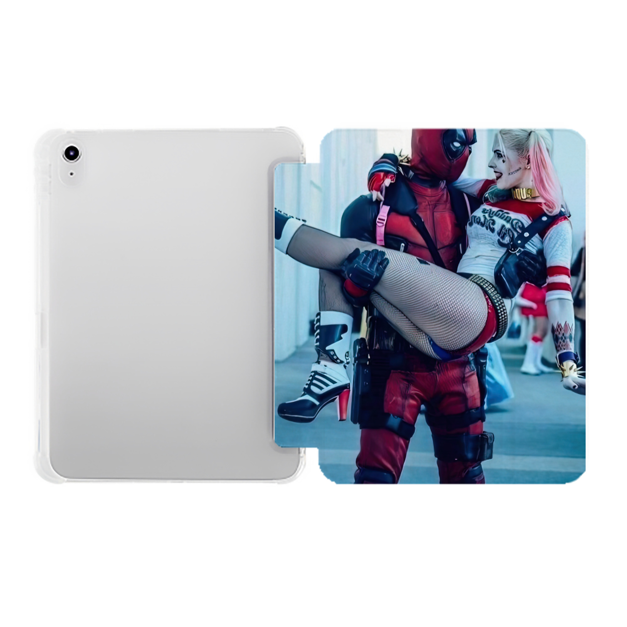 （画像用） Deadpool デッドプール IPad ケース ペン収納付き 三つ折りスタンド PUレザー×シリコン 対応機種9.5/10.5/10.9インチ